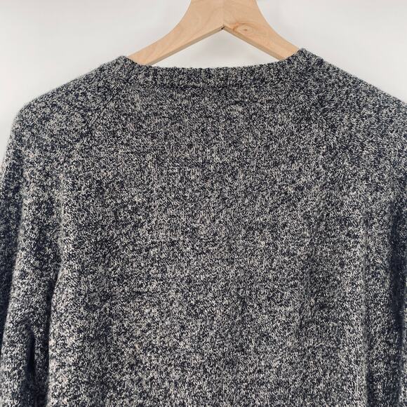 J Crew Sweater Lambswool Blend Pullover Crewneck Marled Charcoal Gray Mens Large - Picture 5 of 9